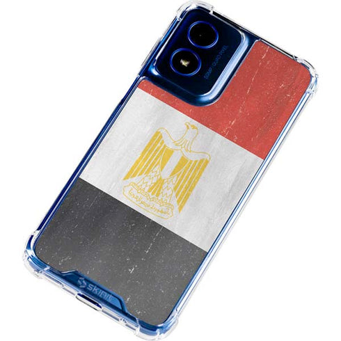 Egyptian Flag Distressed Moto G Play 4G (2024) Clear Case